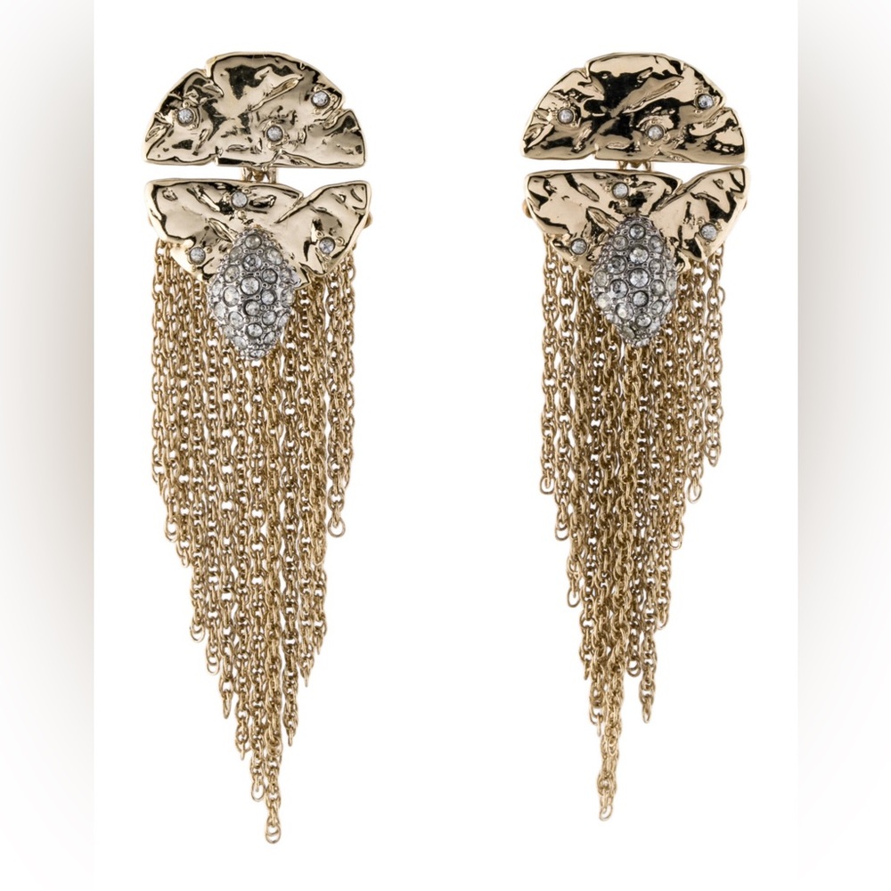 Alexis Bittar gold and pave crystal earrings